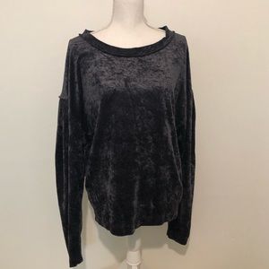 Free People gray velvet long sleeve top medium